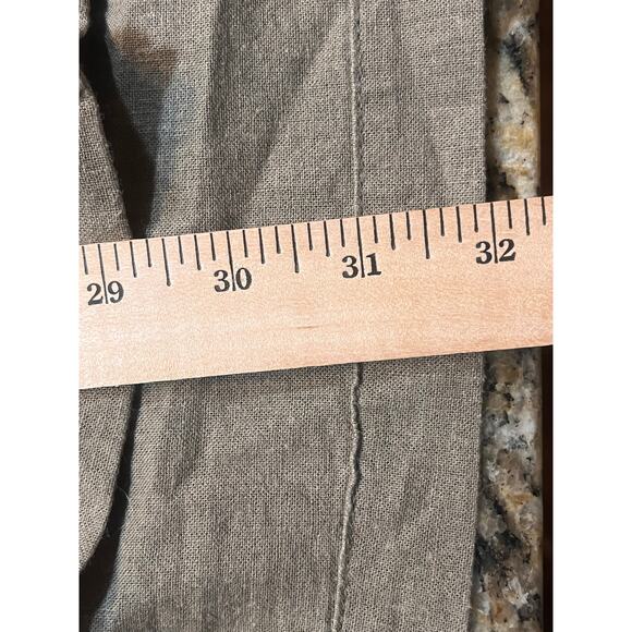 Haggar Shirt Linen Blend Mens XL  Button Up Short Sleeve Brown Coastal Beachwear - Picture 5 of 7